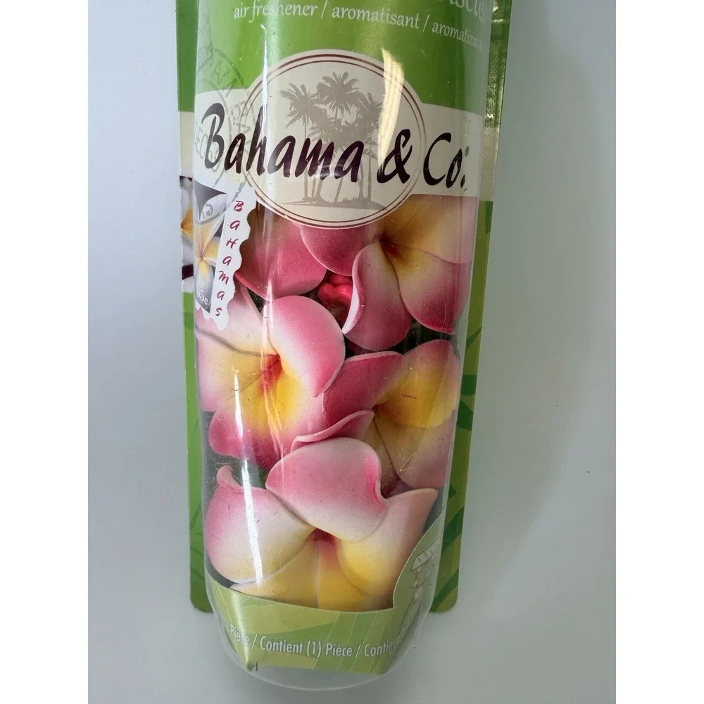 New Bahama & Co Scented Flower Necklace Car Odor Eliminating Air Freshener Pink